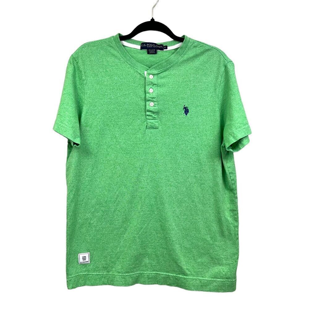 U.S. Polo Assn. T Shirt Stretch Crew Neck Short Sleeve Pony Green Men Size M*